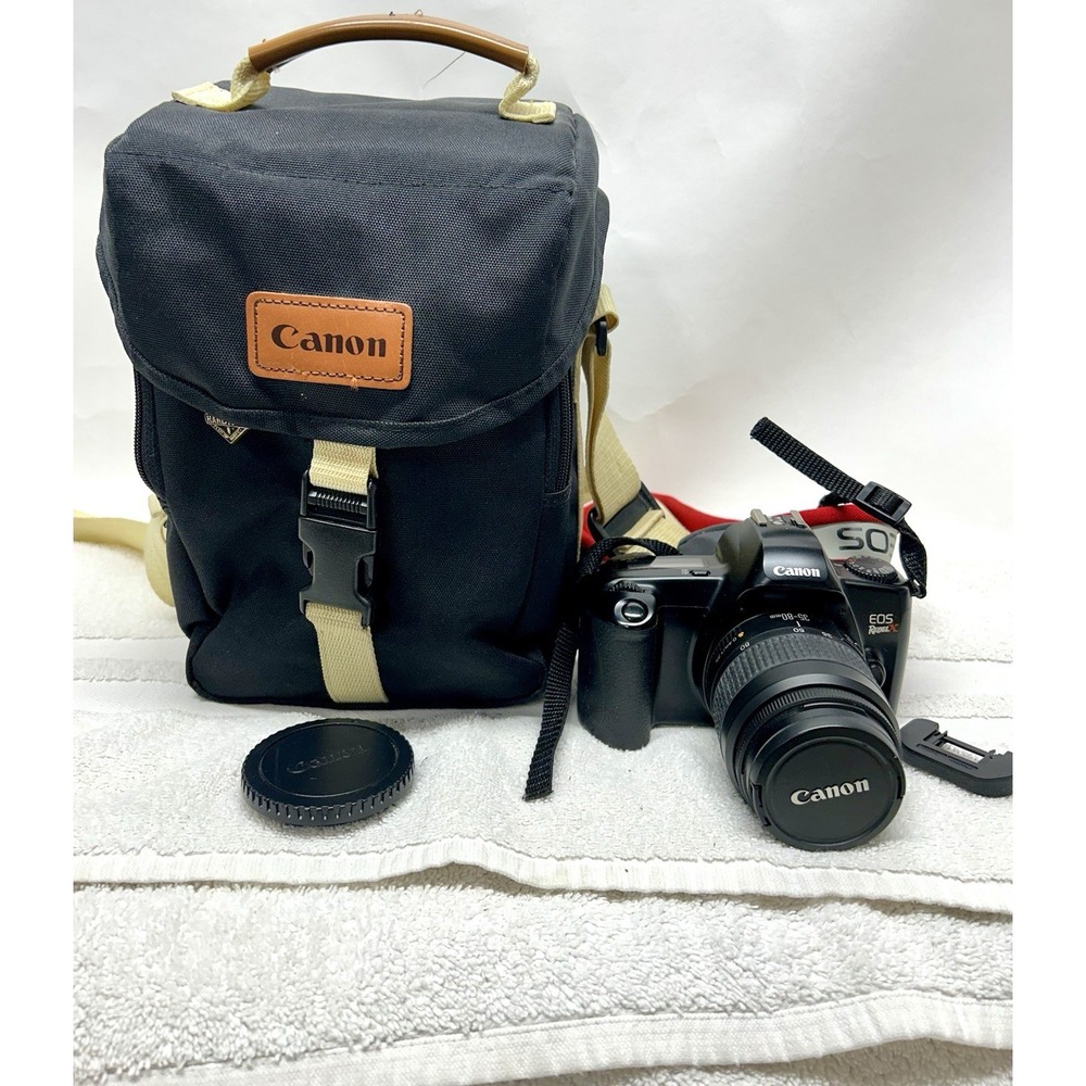 Canon EOS RebelX 35mm Film Camera with 35-80mm 1:4-5.6 Lens, Manual & Bag (SH5)